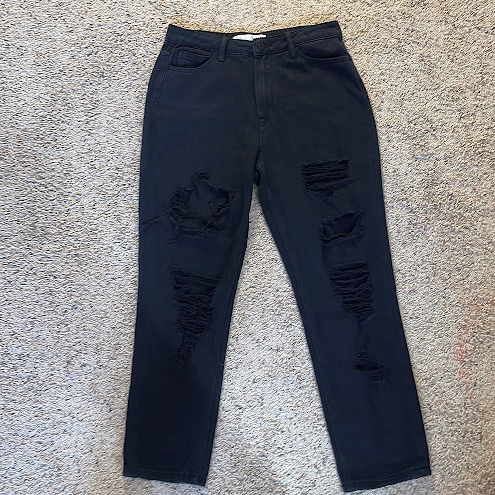 Ripped mom high rise jeans